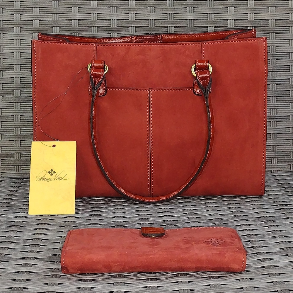 Patricia Nash Red Leather Tote with Structured Design
